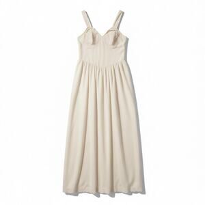 Vintage Blush Nylon Slip Dress Lace Bodice Maxi Nightgown Romantic Cottagecore